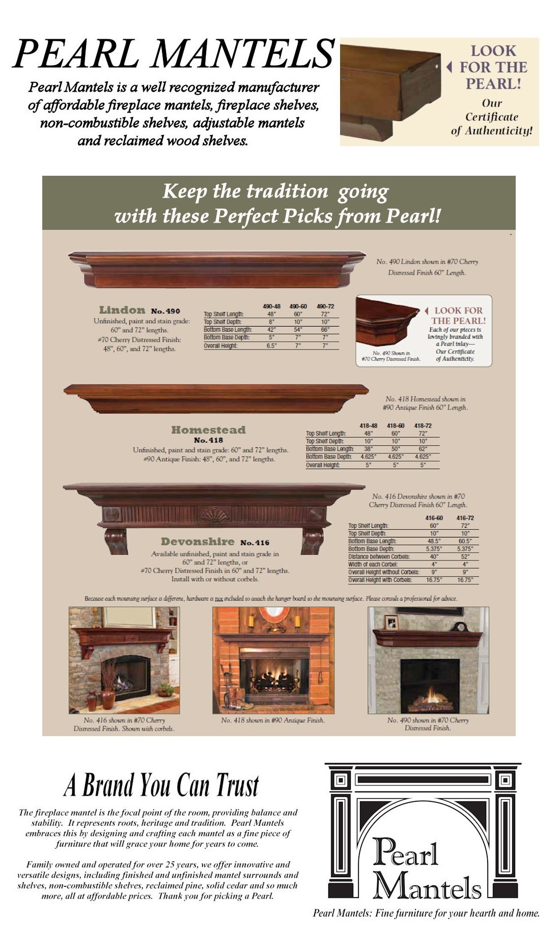 Pearl Mantels The Devonshire 6 ft. Cherry Distressed CapShelf Mantel